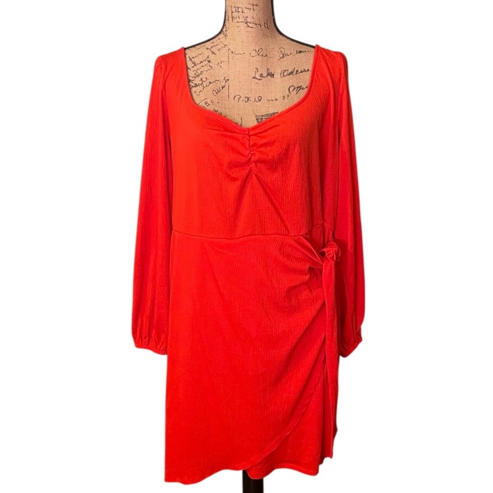 Ava & Viv‎ Vibrant Red Long Sleeve Dress